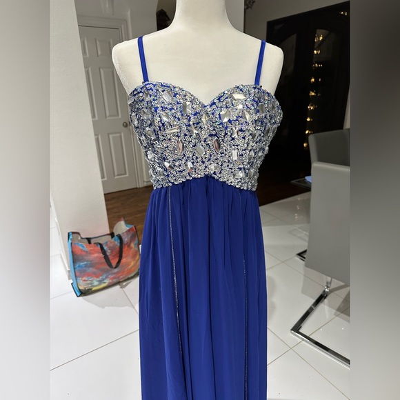 Long Blue Party Dress - Picture 1 of 6